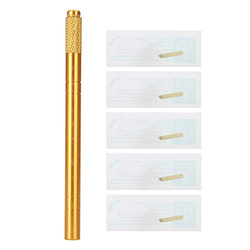 Manueller Microblading Einwegstift, Microblading Pen, Augenbrauen Tattoo Stift Set Manueller Microblading Tattoo Augenbrauenstift mit 5-teiliger Einwegnadel von TMISHION