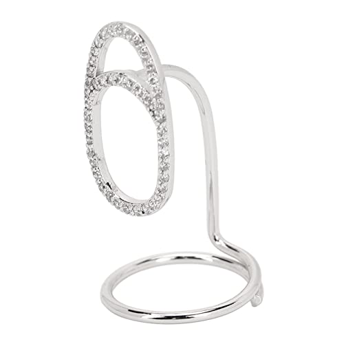 Modische Fingernagel-Fingernagel-Ring-Frauen-Strasssteine ​​Exquisite Modische Fingernagel-Abdeckungs-Nagel-Kunst-Dekoration, Frauen-Fingernagel-Acrylpulver (3043 Platin) von TMISHION