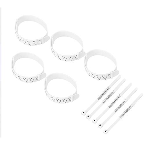 Ringgröße Ringgrößen, Ringgröße Herren 5 Stück Fingerarmband Messgerät Kunststoff Finger Sizer für Männer und Frauen Ringe Custom Standard Schmuck Messzubehör Fingermessung von TMISHION