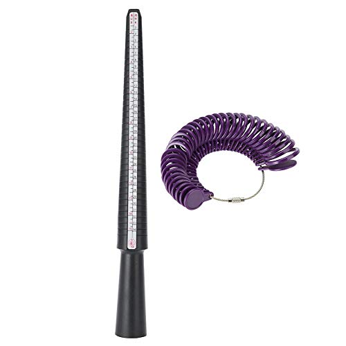 Ringstock Metall Ringmaß Ringmesser Kostenlos Ringdorn Set，Ring Dorn Sizer Finger Sizing Messstab Kunststoff Schmuck Messskalen Kit Werkzeuge für Männer & Frauen Messringe Durchmesser von TMISHION