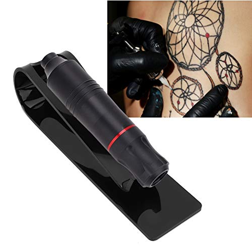 Tattoo Stifthalter, Transparente Tattoo Pistolenhalter Kunststoff Tattoo Stifthalter Ständer Maschine Display Unterstützung Rack Organizer Tattoo Maschinenhalter Tattoo Zubehör Werkzeug(Schwarz) von TMISHION