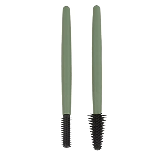 Wimpernpinsel Set, 2 Stück, wiederverwendbar, weich, elastisch, Silikon, Wimpernbürsten, Set, Mascara Bürste, waschbar, staubdicht, tragbar, wiederverwendbar, Mascara Stäbe für Make up (grün) von TMISHION