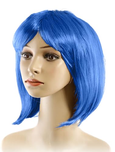 Perücke Bob für Party Cosplay Karneval Halloween Multipack cond.5700 (Blau, 1 Stück) von TMK