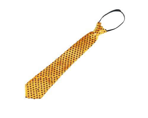 TMK Elegante Krawatte mit Pailletten und Unifarben verstellbar mit Reißverschluss für Erwachsene Unisex Code 62900, Orange Pailettes, Adulti von TMK