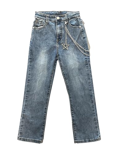 TMK Lange Jeans für Kinder, Jeanshose für Jungen mit elastischem Bund, Denim-Hose Blau Junior Mädchen (Code 2300), Jeans-9412, 12 Jahre von TMK