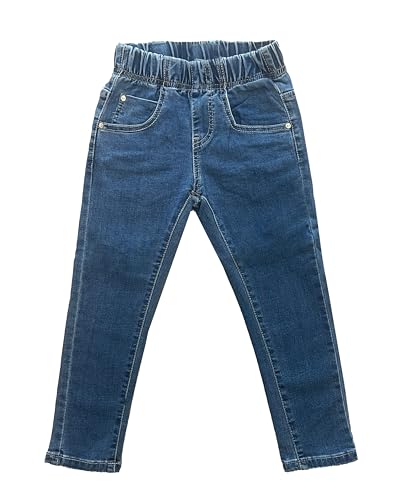 TMK Lange Jeans für Kinder, Jeanshose für Jungen mit elastischem Bund, Denim-Hose Blau Junior Mädchen (Code 2300), Jeans-m124, 10 Jahre von TMK