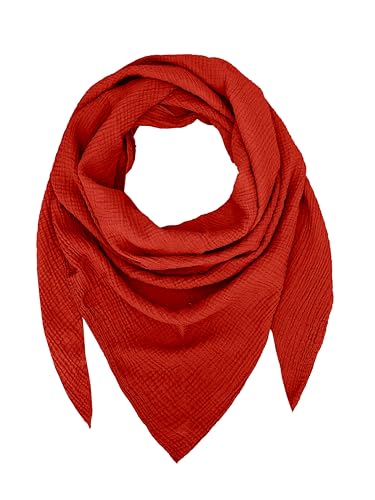 TMK Weiches und leichtes Unisex-Dreieckstuch aus 100% Baumwolle cod.9485 (Einzigartige Farbe, Rot) von TMK