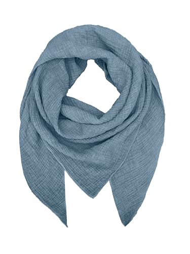TMK Weiches und leichtes Unisex-Dreieckstuch aus 100% Baumwolle cod.9485 (Vintage, Dunkelblau) von TMK