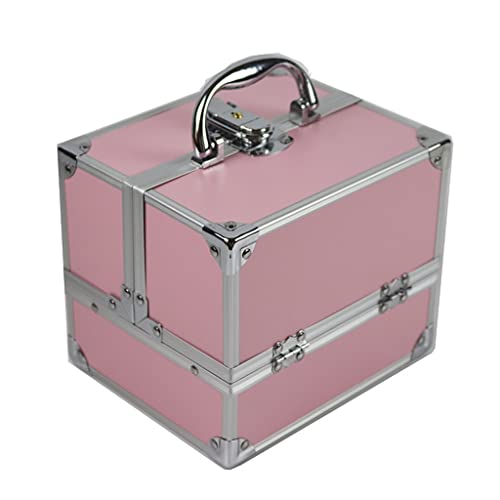 TMMLIJIPL Koffer mit großem Fassungsvermögen für Damen, Reise-Kosmetiktasche, Nagel-Schönheitsbox, Make-up-Werkzeug-Aufbewahrungsbox (Farbe: Rosa, Größe: 18 x 15 x 15 cm), Pink, 18 x 15 x 15 cm von TMMLIJIPL