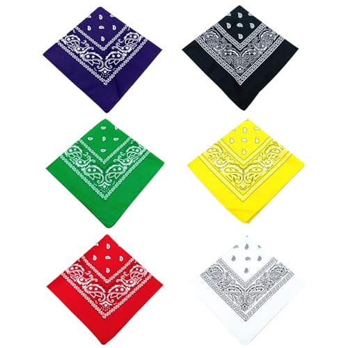 6PCS Bandanas, Haarband, Seidenschal, Dekoschal, Kopftuch, Schal, der sowohl von Männern als auch von Frauen zur Haardekoration oder zum Stylen verwendet werden kann. von TMRBBesty