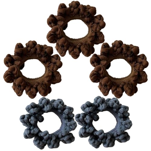 Haarrgummis 5 Stück Haarbänder Scrunchies Dicke Haarband Elastische Haarseil Haar Gummibänder Zopfgummis Reißverschluss Haarringe Pferdeschwanz Haarschmuck Haaraccessoires Mädchen damen von TMTGTS