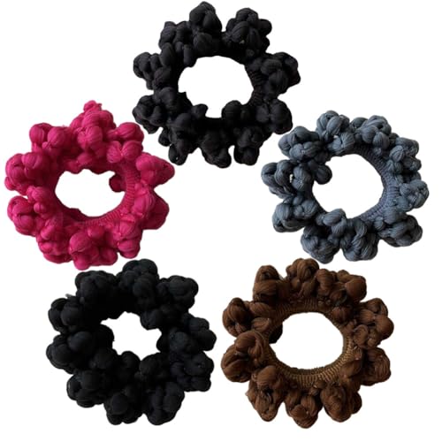 Haarrgummis 5 Stück Haarbänder Scrunchies Dicke Haarband Elastische Haarseil Haar Gummibänder Zopfgummis Reißverschluss Haarringe Pferdeschwanz Haarschmuck Haaraccessoires Mädchen damen von TMTGTS