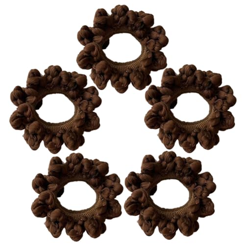 Haarrgummis 5 Stück Haarbänder Scrunchies Dicke Haarband Elastische Haarseil Haar Gummibänder Zopfgummis Reißverschluss Haarringe Pferdeschwanz Haarschmuck Haaraccessoires Mädchen damen von TMTGTS