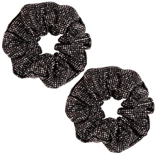 Scrunchies 2 Stück Haarbänder strass Gummibänder glitzer haargummi Dicke Haarband pferdeschwanz halter Haarschmuck Für Partys arbeit unterhaltung einkaufen Damen und Mädchen Haar Accessoires von TMTGTS