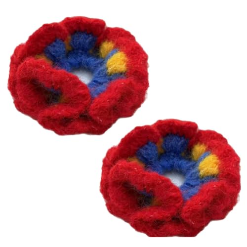 Scrunchies plüsch haargummis groß Zopfgummi gestrickte Pompom Haargummi Dicke Haarband Elastische Haarbänder Haar Gummibänder Haarringe Pferdeschwanz Haarschmuck für Frauen Mädchen von TMTGTS