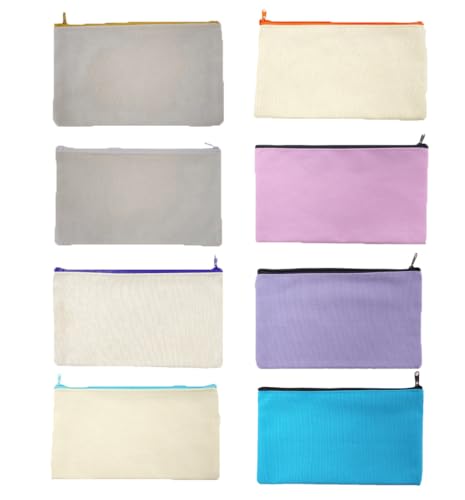 TMTGTS Blanko Stoffbeutel 8 Stück Leinwand Mäppchen zum Bemalen Taschen aus Baumwoll-leinwand mit Reißverschluss DIY Federmäppchen Stiftemäppchen für Reisen Make-up Schule Lagerung Malen(Mixed19#) TMTGTS Blanko Stoffbeutel 8 Stück Leinwand Mäppchen zum Bemalen Taschen aus Baumwoll-leinwand mit Reißverschluss DIY Federmäppchen Stiftemäppchen für Reisen Make-up Schule Lagerung Malen(Mixed19#) von TMTGTS