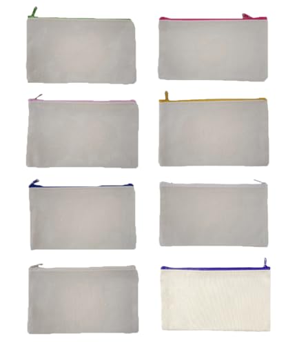 TMTGTS Blanko Stoffbeutel 8 Stück Leinwand Mäppchen zum Bemalen Taschen aus Baumwoll-leinwand mit Reißverschluss DIY Federmäppchen Stiftemäppchen für Reisen Make-up Schule Lagerung Malen(Mixed14#) TMTGTS Blanko Stoffbeutel 8 Stück Leinwand Mäppchen zum Bemalen Taschen aus Baumwoll-leinwand mit Reißverschluss DIY Federmäppchen Stiftemäppchen für Reisen Make-up Schule Lagerung Malen(Mixed14#) von TMTGTS