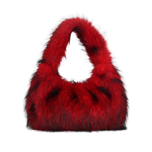 TMTGTS Plüsch Handtasche flauschig schultertasche mit reißverschluss clutch kunstfell Umhängetaschen crossbody bag Schultertaschen für Shopping Reisen Reise Clubbing Dating Abendessen Urlaub von TMTGTS