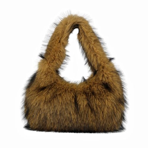 TMTGTS Plüsch Handtasche flauschig schultertasche mit reißverschluss clutch kunstfell Umhängetaschen crossbody bag Schultertaschen für Shopping Reisen Reise Clubbing Dating Abendessen Urlaub von TMTGTS