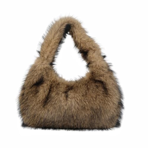 TMTGTS Plüsch Handtasche flauschig schultertasche mit reißverschluss clutch kunstfell Umhängetaschen crossbody bag Schultertaschen für Shopping Reisen Reise Clubbing Dating Abendessen Urlaub von TMTGTS