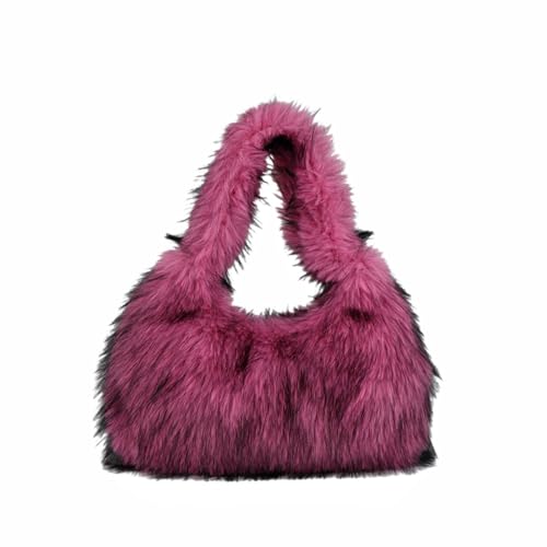 TMTGTS Plüsch Handtasche flauschig schultertasche mit reißverschluss clutch kunstfell Umhängetaschen crossbody bag Schultertaschen für Shopping Reisen Reise Clubbing Dating Abendessen Urlaub von TMTGTS