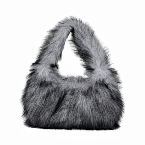 TMTGTS Plüsch Handtasche flauschig schultertasche mit reißverschluss clutch kunstfell Umhängetaschen crossbody bag Schultertaschen für Shopping Reisen Reise Clubbing Dating Abendessen Urlaub von TMTGTS