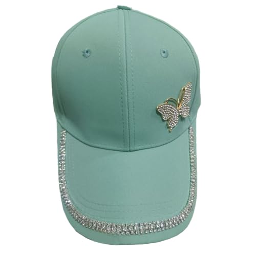 TMTGTS Schirmmütze Snapback Cap mit Strass Schmetterling Baseballkappe Baseballmütze Baseball Mützen buschhut Krempe Hat Freizeithut Outdoor Kappe Sportkappe für Damen Herren Leistung Teenager von TMTGTS