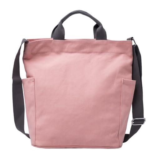 Tote bag damen 28 * 35 * 13cm handtasche segeltuch Unisex Handtasche Strandtasche Badetasche canvas mit zwei seitliche offene tasche einkaufstasche Shopper Umhängetasche Schultertasche Crossbody Bag von TMTGTS