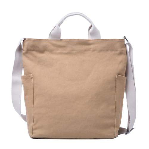 Tote bag damen 28 * 35 * 13cm handtasche segeltuch Unisex Handtasche Strandtasche Badetasche canvas mit zwei seitliche offene tasche einkaufstasche Shopper Umhängetasche Schultertasche Crossbody Bag von TMTGTS