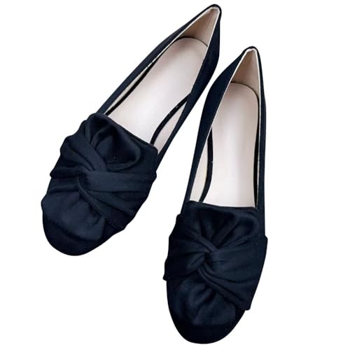 TN TANGNEST Modische Damen-Ballettschuhe mit spitzem Zehenbereich, bequem, flach, B Schwarz, 41.5 EU von TN TANGNEST