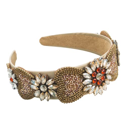 Haarband, Haarzubehör Modetrend-Haarreifen, glänzendes Glas-Diamant-Haarband, erstklassiger Retro-Haarschmuck for Frauen und Mädchen(Brown) von TNBCCXN
