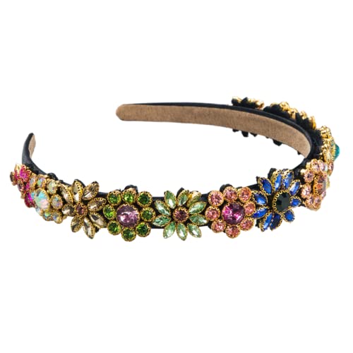 Haarband, Haarzubehör Modische Wind-Haarbänder, glänzender Kristall-Blumen-Haarreifen, bunte Strass-Trend-Haar-Accessoires for Frauen und Mädchen(Multi) von TNBCCXN