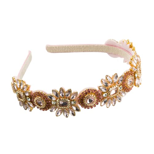 Haarband, Haarzubehör Personalisierte übertriebene Stoff-Haarbänder, Blumen-Glas-Diamanten-Haarreifen for Frauen und Mädchen(Cherry Blossom) von TNBCCXN
