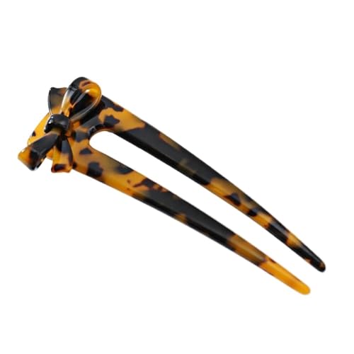 Haarnadeln,Haarnadeln für Dutt 2er-Pack Haarstäbchen for Dutts, Schleife, Acetat-Haar-Essstäbchen-Clips, U-förmige Haargabel, Haarnadel for Damen, Haar-Accessoire(F) von TNBCCXN