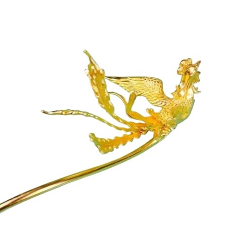 TNBCCXN Haarnadeln,Haarnadeln für Dutt Damen-Haarstab for langes Haar, Haarstäbchen im chinesischen Stil, Phönix-Form, Haarschmuck, Haarnadel for Dutts(Gold) von TNBCCXN