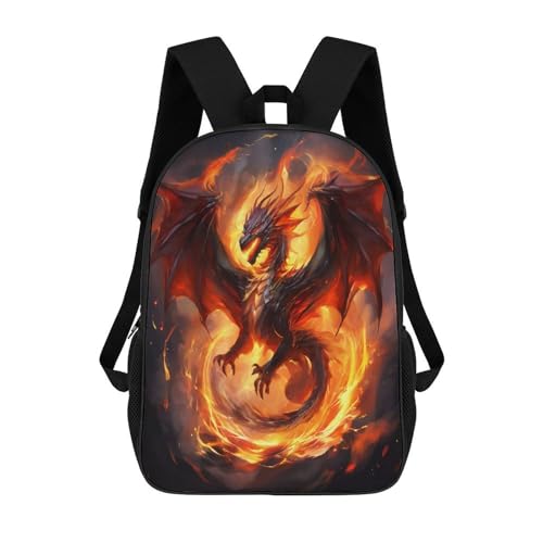 TNFHSOFT Dragon Backpack School Bags for Girls Boys Dinosaur Backpack with Bag Fashion School Bag Children's Backpack 17 Inches von TNFHSOFT