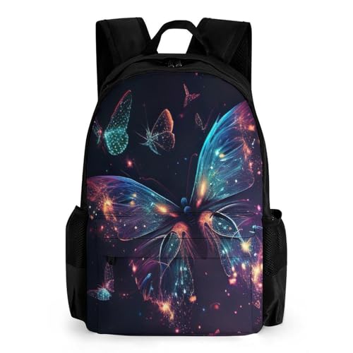 TNFHSOFT Schulrucksack Für Kinder 3D-gedruckter Schmetterling Rucksack Rucksack Sportrucksäcke Für Jungen Und Mädchen Modischer Rucksack Schmetterling von TNFHSOFT