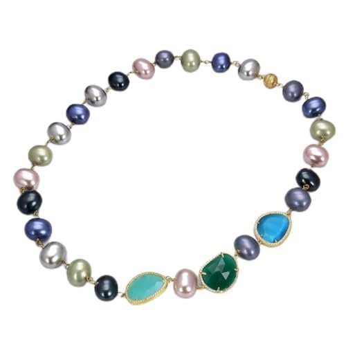 TNGNMGVSJ Schmuck 29" gemischte Muschel-Perlen-Halskette mit CZ-Pflaster-Anschluss von TNGNMGVSJ