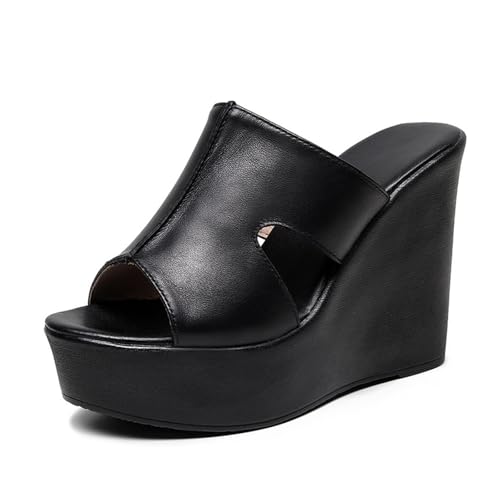 TNMIUH Damen Plateau Keilsandalen, Offene Zehenpartie Slip-On Pantoletten, Schwarz und Weiß, Hohes Plateau,Black 11.5cm,36 EU TNMIUH Damen Plateau Keilsandalen, Offene Zehenpartie Slip-On Pantoletten, Schwarz und Weiß, Hohes Plateau,Black 11.5cm,36 EU von TNMIUH