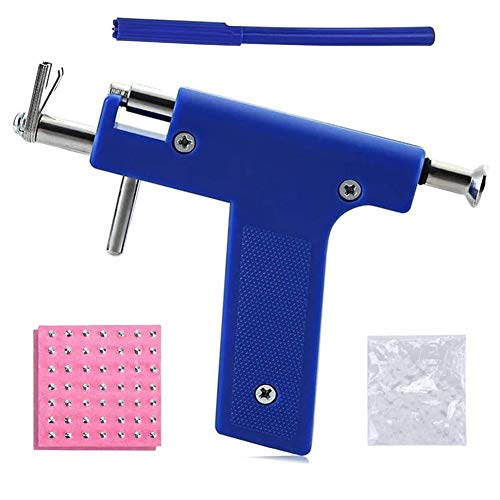 Ear Hole Gun Set Safety Ear Nose Navel Body Piercing Gun Kit with 98 Stud Earrings Ear Piercing Gun, Safety Self Piercing Gun, for Asepsis Piercing Kit, Piercing Accessories, Blue von TNMV