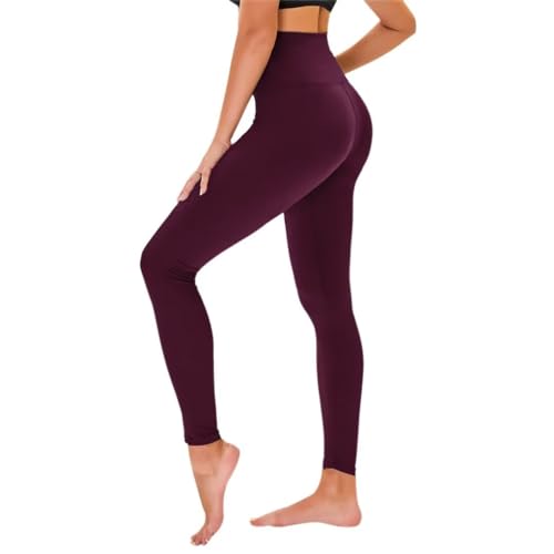 TNNZEET High Waist Leggings Damen Schwarz Leggins Blickdicht für Sport Gym, Violett,L-XL von TNNZEET