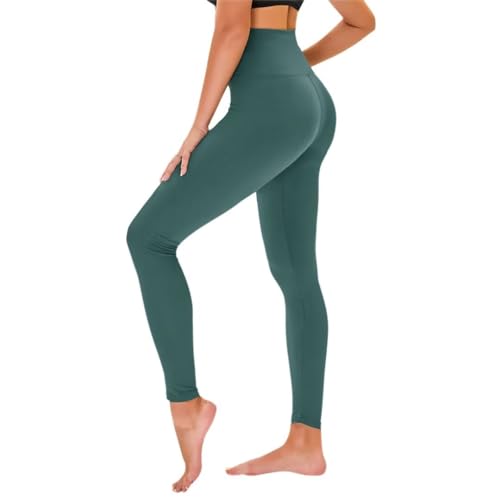 TNNZEET High Waist Leggings Damen Schwarz Leggins Elastische für Sport Gym,Dunkelgrün,L-XL von TNNZEET