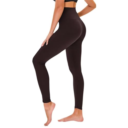 TNNZEET High Waist Leggings Damen Schwarz Leggins Elastische für Sport Gym,Kaffee,L-XL von TNNZEET