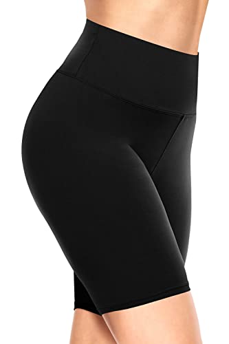 TNNZEET Radlerhose Damen Hohe Taille Kurze Sporthose Blickdicht Shorts für Yoga Gym (Schwarz,XXL) von TNNZEET