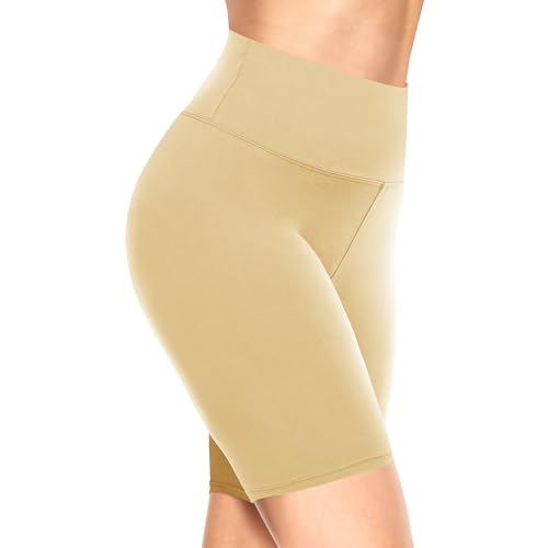 TNNZEET Radlerhose Damen Hohe Taille Kurze Sporthose Leggings Blickdicht Sommer Shorts Yoga Hose für Gym Sport (Hautfarbe,L-XL) von TNNZEET