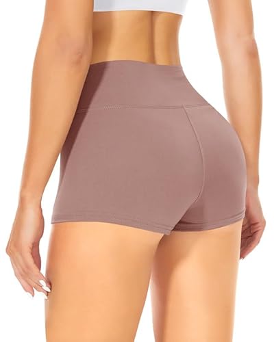 TNNZEET Radlerhose Damen Hohe Taille Shorts Bauchweg Kurze Sporthose Hotpants für Yoga Gym (Hautfarbe,L-XL) von TNNZEET