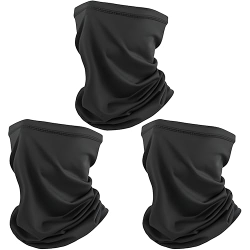 3 Stück Multifunktionstuch Schlauchschal,Loopschal Winddicht Winter LoopSchal Herren & Damen Neckwarmer,Elastisch Sport Halstuch für Outdoor Skifahren Motorrad Radfahren Laufen,Atmungsaktiv Schwarz von TNSOYCA