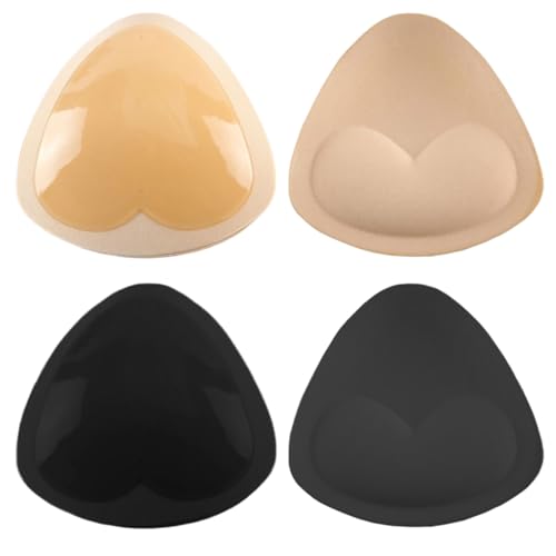 TNSOYCA 2 Paar BH Einlagen,Selbstklebende BH Pads,Silikon Breast Enhancer Push Up Bra,Geeignet Für Unterwäsche,Bikinis,Bademode,Schwarz und Beige von TNSOYCA