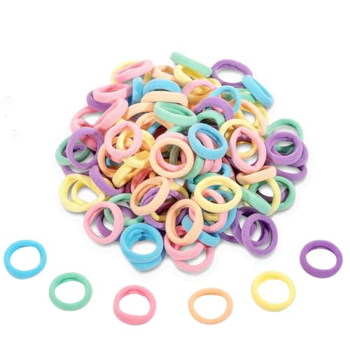 TNSRAY 300 Stück Haargummis Mädchen, Frauen weich Premium dehnbar Pferdeschwanz Halter, nahtlose Haarbänder, Dicke Baumwolle Haargummis, starke Strecke elastische Haar Bobbles für dicke lockiges Haar von TNSRAY