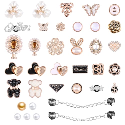 TNTGMG Schuh Reize,36PCS Schuhe Reize Kit mit verschiedenen Stilen,DIY niedlich Schuh Dekoration Charms,Kunststoff-und Metall-Armband Clog Sandalen Charms für Kinder Erwachsene von TNTGMG